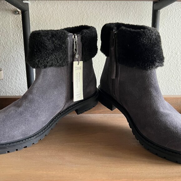 COUGAR Kendal Grey Suede Boots w/ Faux Fur Trim Sz. 8 NEW - Picture 8 of 10